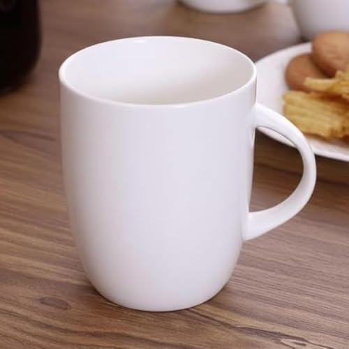 Image of Clay Craft Basics: Single 340ml White Ceramic Mug. Ideal for Coffee, Tea, and Milk. Clean, Minimalist Design for Everyday Home or Office use. Durable.