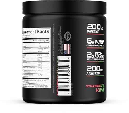 Image of Bucked Up Pre Workout - Best Tasting - 6 Grams Citrulline, 2 Grams Beta Alanine Non Proprietary Blend, Powder (Strawberry Kiwi)