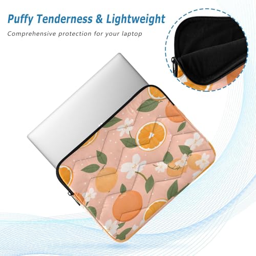 Funda para laptop 13-14 pulgadas impermeable con diseño color naranja y flores miniatura 5