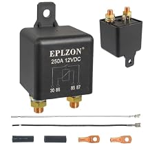 250A Continuous Duty Relay 250 Amp 12V DC 4 Pin SPST Automotive Power Starter Split Charge Relay for Truck Boat Marine RV Camper