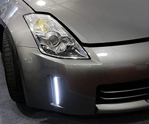 Ijdmtoy Clear Xenon White Led Daytime Running Lights Compatible With 06-09 Nissan 350Z Lci, Exact Fit Front Bumper Reflector Replacement #TOP7
