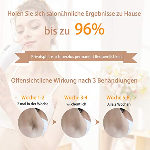IPL Laser Haarentfernungsgerät mit Eiskühlung Funktion, Lichtbasierte Haarentfernung für dauerhaft glatte Haut,Schmerzlos, für Körper, Gesicht, Bikini-Zone & Achseln - Image 3