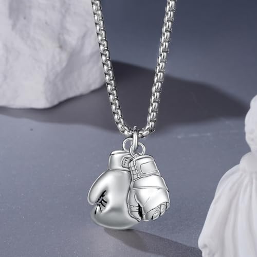 Boxing Gloves Necklace 925 Sterling Silver Hand Wrap Necklace Boxing Punk Gifts for Men2