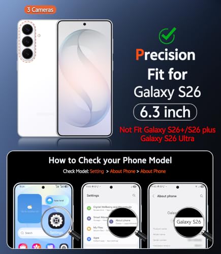 Image of FNTCASE for Samsung Galaxy S26 Case: Clear Anti Yellowing Magnetic Military Grade Drop Protection Cell Phone Cover Compatible with Magsafe - Rugged Shockproof Protective Bumper Transparent Phonecase