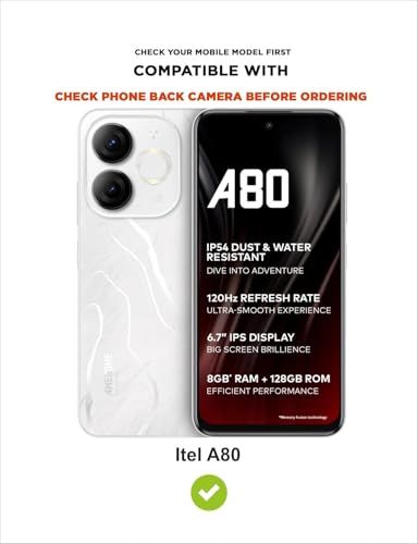 Image of COVERBLACK Flexible Rubber Case Back Cover Compatible for itel A671LC / Itel A80 - Transparent