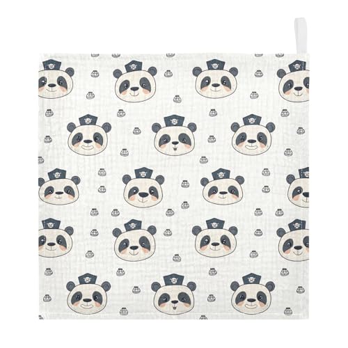 vvfelixl Cute Captain Bear Baby Burp Cloths Baby Muslin Washcloths for Boys Girls Cotton Babys Face Towel for Newborn Infants Soft and Absorbent 11.8 X 11.8 in, 5 Pack
