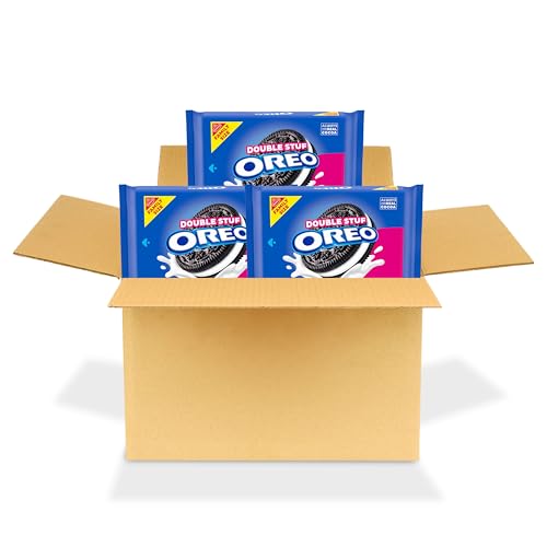 OREO Double Stuf Chocolate Sandwich Cookies, Family Size, 3 Packs