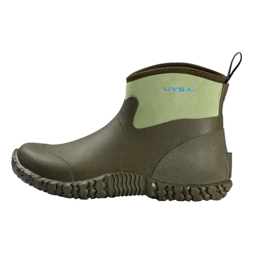 Image of Men's Waterproof 5.3-inch Ankle High Garden Shoes Rain Boots Slip-On Footwear for Gardening Farming Lawn Care Yard Work