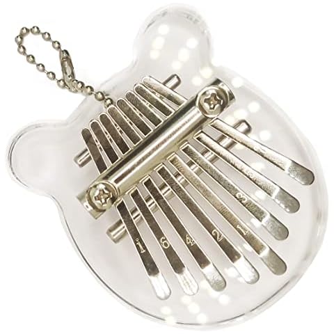 Mini Kalimba Thumb Piano 8 Key Clear Pocket Finger Musical Instrument,Gifts for Beginners Kids Adults,Bear Shape Cover