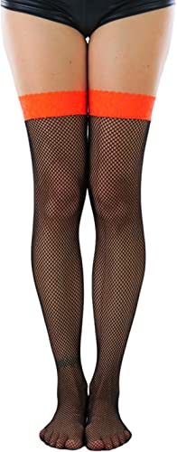 Image of ToBeInStyle Women's Fine Classic Fishnet Thigh High Stretch Nylon Novelty Stockings