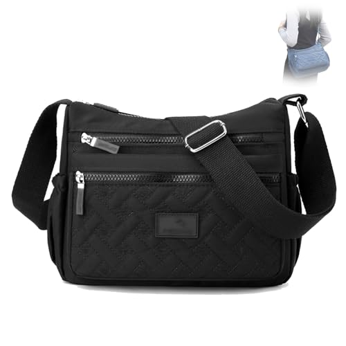 Large Capacity Crossbody Bag - Water-Resistant Nylon Messenger, with Adjustable Strap, Water-Resistant Daypack - Main Image