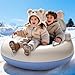 StaZamor Inflatable Sled 33 Inch Heavy Duty Snow Tube with Backrest Handles and Tow Rope PVC Toddler Snow Sled for Kids Winter Outdoor Sledding Play