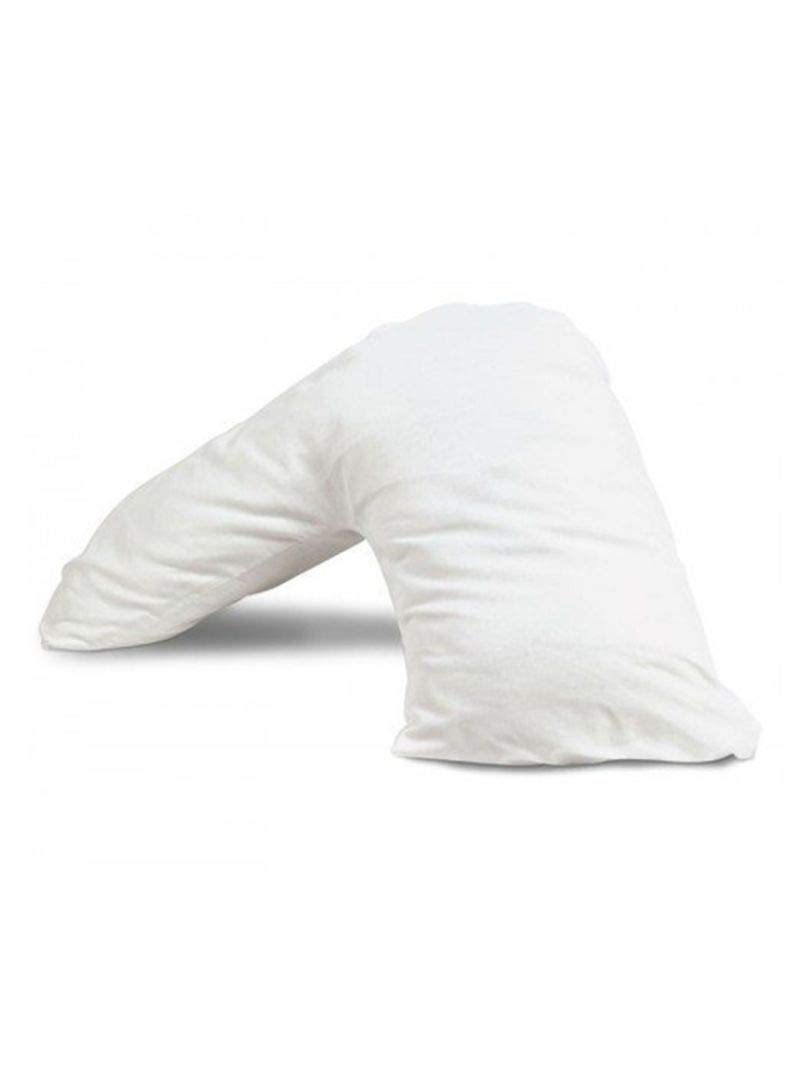 E4EmporiumOrganic Buckwheat Husk Orthopedic V Shaped Pillow - 100% T300 Egyption Cotton Cover with Filling (V Shaped Pillow)