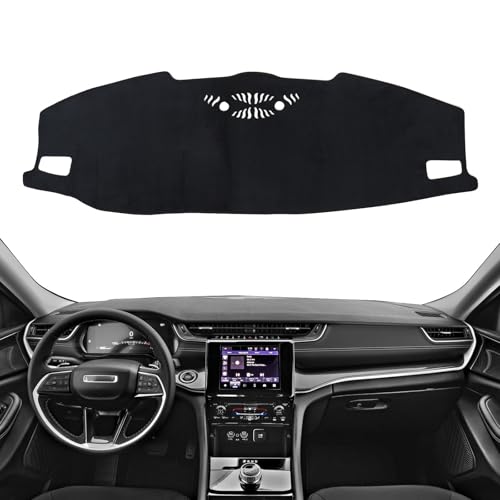ZZEQYG Dash Cover for Jeep Grand Cherokee L 2021 2022 2023 2024 2025 Accessories Flannel Dashboard Cover Dash Mat Center Console Cover Sunshield Protector Pad