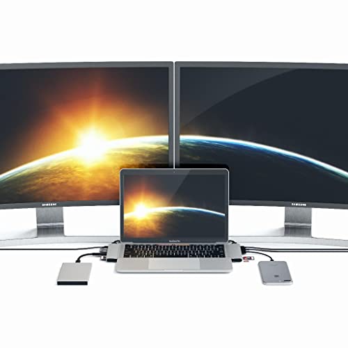 Image of Satechi Type-C Pro Hub Adapter with USB-C PD (40 Gbps), 4K HDMI, USB-C Data, SD /Micro Card Reader, USB 3.0 - for M2 / M1 MacBook Pro /Air (Silver)