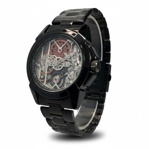 Image of Shree Ram Skeleton Watch, Ayodhya Mandir Theme, Mechanical Look Quartz, Stainless Steel Metal Bracelet, Round Dial with Deity Engraving for Man and Boyes