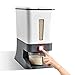 Beowanzk Contenedores grandes de almacenamiento de cereales, dispensador de arroz cuantitativo tipo prensa, 25 L, resistente a la humedad y al moho, recipientes de plástico herméticos con tapas