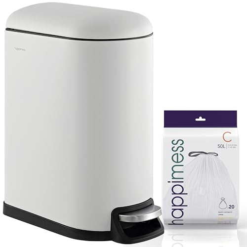 Caneca de basura rectangular blanca 10.6 galones