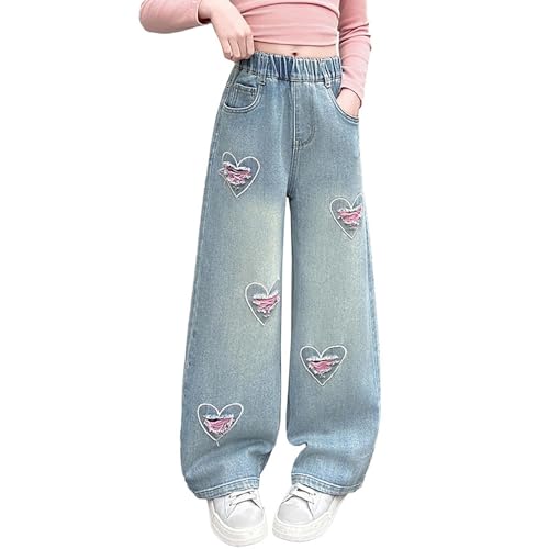 Girls Stretch Denim Pants Comfortable Soft Fabric Casual Active Wear Durable Design for School Outdoor Adventures