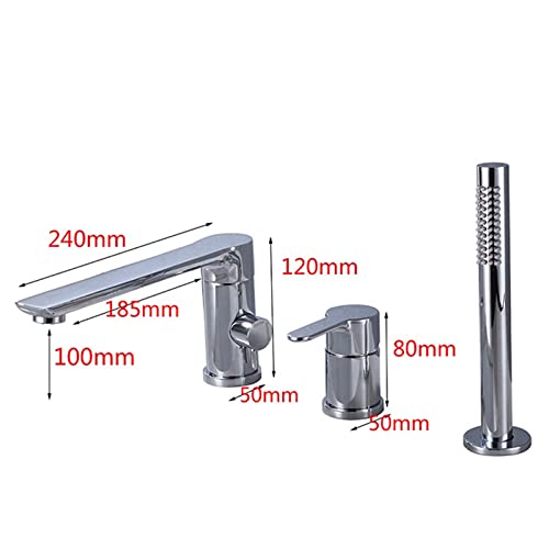 Mélangeur de douche chrome durable contre le calcaire, robinets à manche 3 trous - 5