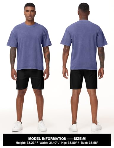 Image of Eiscntd Mens Oversized T-Shirts Heavyweight Cotton Vintage Unisex Baggy Tee