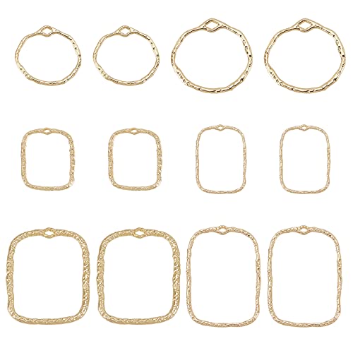SUNNYCLUE 1 Box Open Back Bezel Charms Round Linking Circle Charm Blanks Pressed Flower Frame Hollow Blank for Jewellery Making Epoxy UV Resin Art Earrings DIY Craft