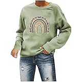GFGHH Damen Sweatshirt Halloween Druck, Smiley Landschaftsgrafik,Oversize-Pullover, Harajuku-Top Damenoberteile Langarm Pullover mit Rundhalsausschnitt Tunika T Shirts Blusen Casual Hip Hop Tops