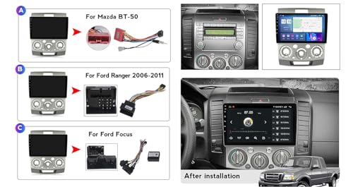 Autoradio Ford Ranger 2006-2011 Android tactile 9 pouces avec commandes au volant