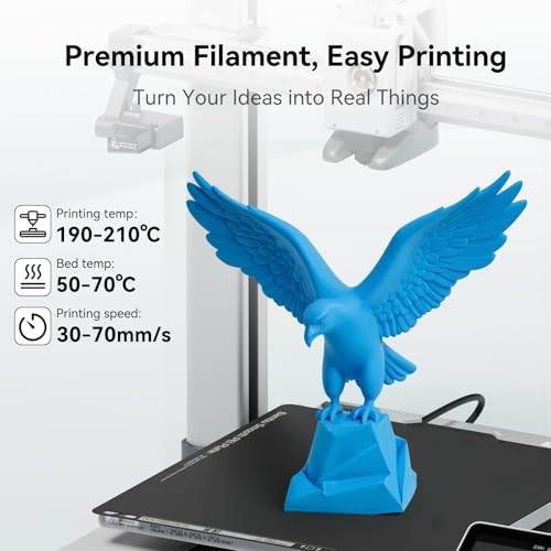Image of Kingroon PLA Filament 1.75mm 3D Printer Filament Blue Pla Filament 1kg Filament Dimensional Accuracy + /- 0.02mm, Fit Most FDM Printer,Light Blue