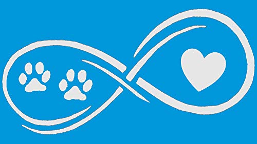 Bluegrass Decals Infinity Paws Heart Dog or Cat Decal Sticker (White, 7