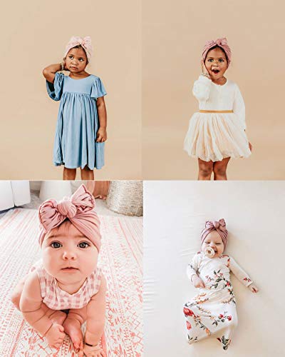 Canshow 6 Pcs Soft Cotton Baby Hats Caps Cute Sweet Cozy Baby Turban Bun Knot Baby Infant Beanies Candy Shape For Toddler Baby Girls #TOP6