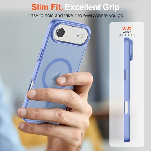 Image of SUPFINE Magnetic for iPhone Air Case (Compatible with MagSafe)(Military Grade Drop Protection) Slim Translucent Matte Shockproof with Anti-Fingerprint Phone Cover for 17 Air,Blue Purple