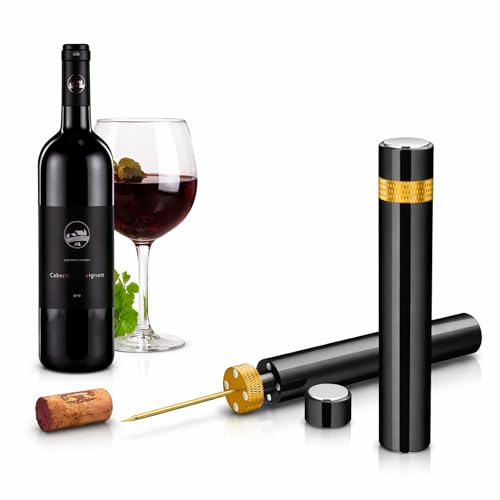 SEED Sacacorchos profesional de aire comprimido – Abre botellas de vino sin esfuerzo y sin romper el corcho – Ideal para cenas, regalos y amantes del vino – sacacorchos vino aire (Dorado)