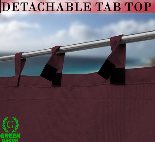 Image of HDPE Fabric 85-90% Sun Blockage & UV Protection Detachable Tab Top Balcony & Outdoor Curtains Temperature Reducing for Window&Door Curtains(Burgundy Color 4.5X9 Feet) 1 Piece