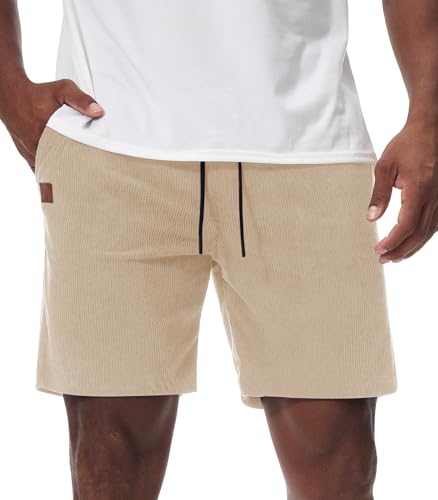 Danfiki Pantaloncini Uomo Shorts Estivi Bermuda Velluto a Coste Casual Pantaloni Corti