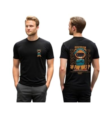 UV GEN-Z Wake Up Printed Regular fit Black t-Shirt