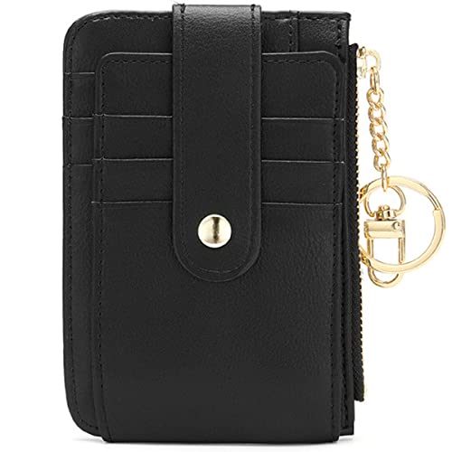 Kreditkartenetui Damen Leder,Kartenetui mit Münzfach,Geldbörsen, Ausweis- & Kartenhüllen,Kartenportmonai für Herren und Damen(Black) Cover