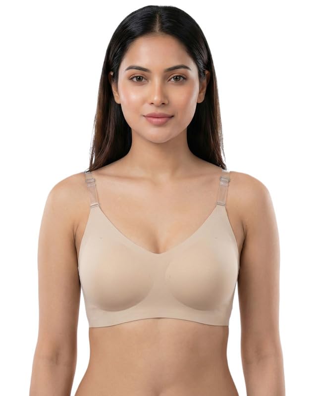 komli All Day Bonded Cotton Padded Backless Bra | Full Coverage | Wire-Free | No Elastic at Bottom Band and Side Wings | Pack of 1|-picture-14