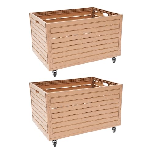 Set 2 Contenedores Plegables con Ruedas, Capacidad 440 lbs miniatura 1