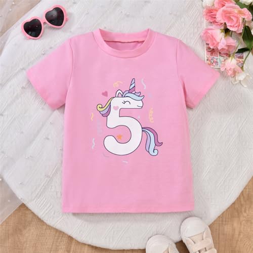 Image of 5th Birthday Outfit Girl,5 Year Old Fifth Five Shirt Skirt Outfit for Toddler Girls