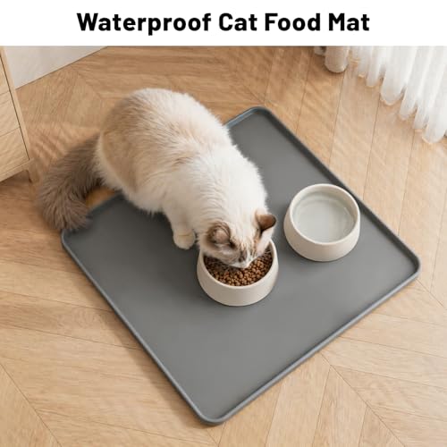 Image of NAMTSO Mini Fridge Silicone Mat, 24 inchx24 inch Floor Protector Drip Tray, Grey | Waterproof & Non-Slip Water Cooler Mat, Soft Silicone Tray for Ice Maker, Humidifier & Coffee Maker, Portable AC Drip Pan