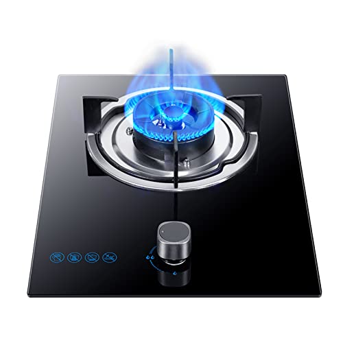 Aouoeeo Placa de Gas, Encimera de Gas, Cocina de Gas con Quemador Cocina de Gas con Quemador Estufa empotrada Estufa de sobremesa Vidrio Templado Negro Fácil