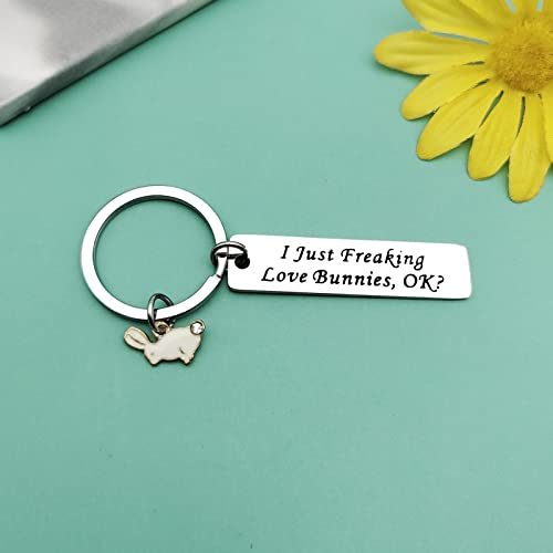 Mother's Day Gift Bunny Rabbit For Mom Keychain Bunny Birthday Keyring For Women Men Bunny Rabbit Lovers Gift For Best Friend Bunny Moms Animal Lovers Gift For Veterinarian Sister Pet Lover Keychain #TOP1