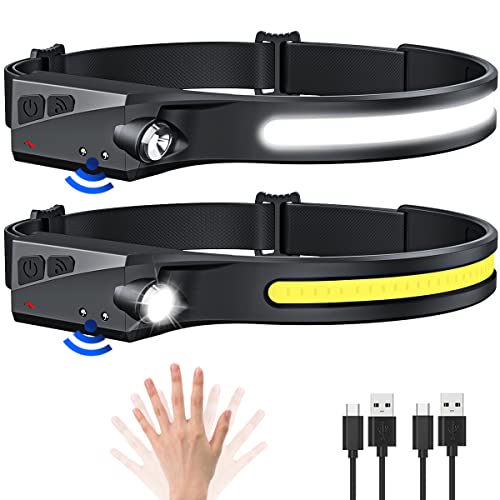Headlamp Rechargeable, Super Bright LED Headlamp, 230° COB Wide Beam Headlight Flashlight with All Perspectives Induction, 5Mode Waterproof Headlamps Pro for Outdoor Hiking Running Camping Accessories Headlamp Rechargeable, Super Bright LED Headlamp, 230° COB Wide Beam Headlight Flashlight with All Perspectives Induction, 5Mode Waterproof Headlamps Pro for Outdoor Hiking Running Camping Accessories