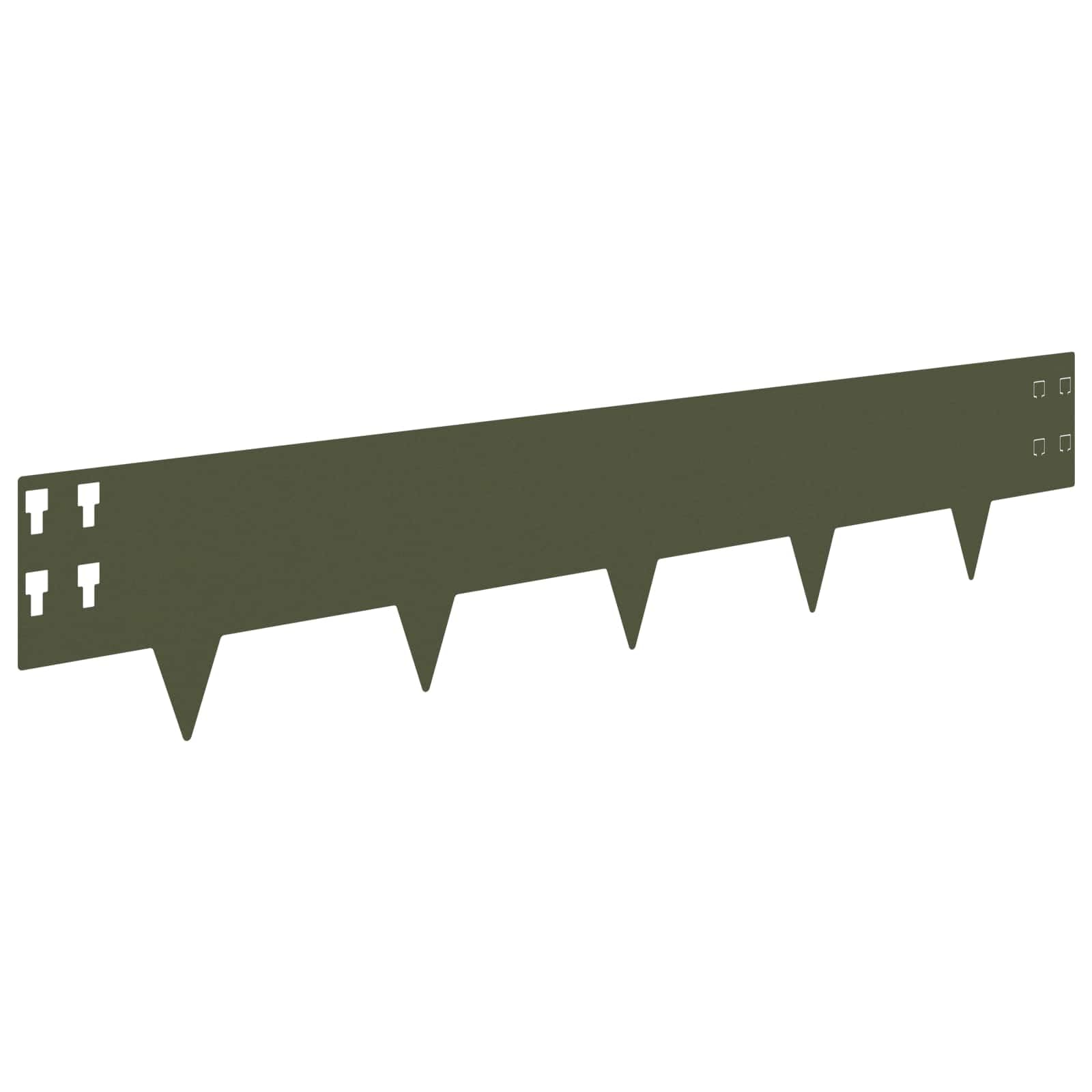 Krawędź trawnika 10 szt. 100 x 20 cm stal oliwkowa zieleń