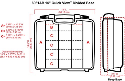 Image of ArtBin 6961AB Quick View Deep Base Carrying Case with Removable Dividers, Portable Art & Craft Storage Box, 15 inch, Clear