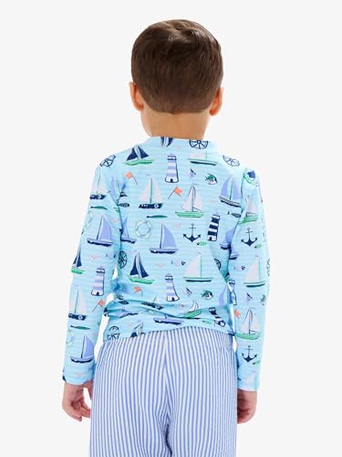 Image of RUGGEDBUTTS Baby /Toddler Boys Long Sleeve Rash Guard Swim Shirt w /UPF 50+