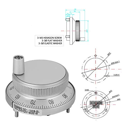 Codificador de pulso com volante, ultrafino leve 5V 60 MM Codificador de pulso com roda manual Mill