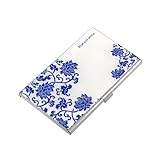 Ruilogod Porzellan-Muster Metallgeschäft Horizontale Kreditkarten Case-Halter Tricolor