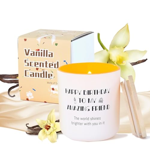 Birthday Candle for Women Vanilla Sugar Scented Candles Soy Wax 8OZ